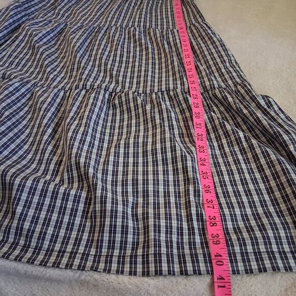 Everlane Women's XS Blue Plaid Mock Neck Cotton Midi Dress - Picture 13 of 13